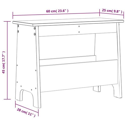 Entrébænk 60x28x45 cm massivt fyrretræ