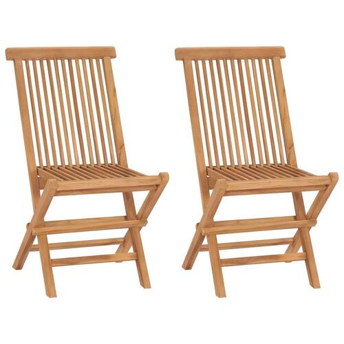 Foldbare havestole 2 stk. massivt teaktræ
