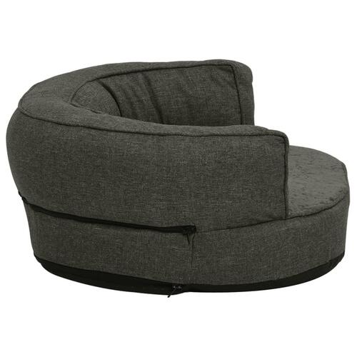 Ergonomisk hundeseng 60x42 cm hør-look fleece mørkegrå