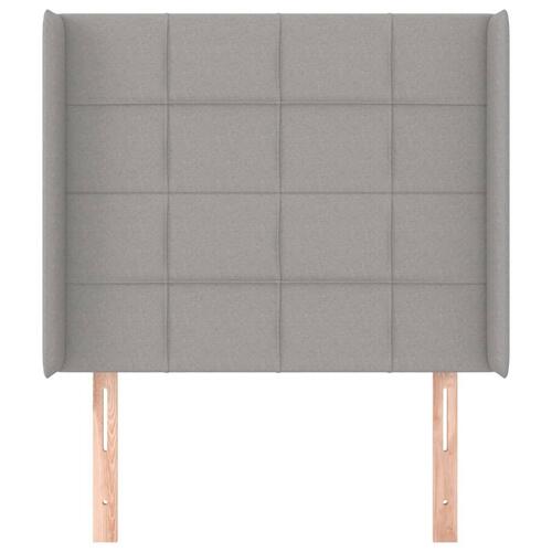 Sengegavl med kanter 83x16x118/128 cm stof lysegrå