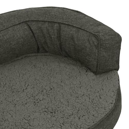 Ergonomisk hundeseng 90x64 cm hør-look fleece mørkegrå