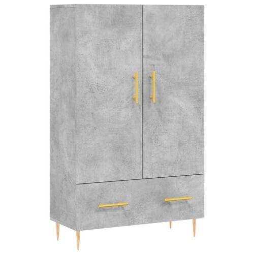 Skab 69,5x31x115 cm konstrueret træ betongrå