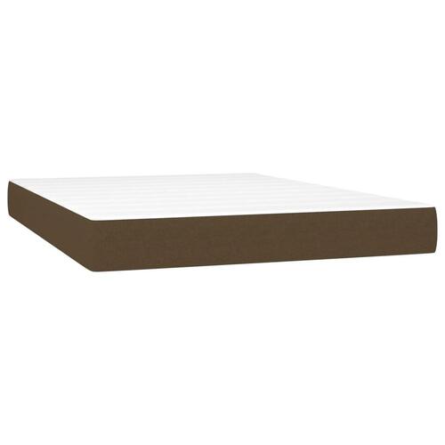 Springmadras med pocketfjedre 140x190x20 cm stof mørkebrun