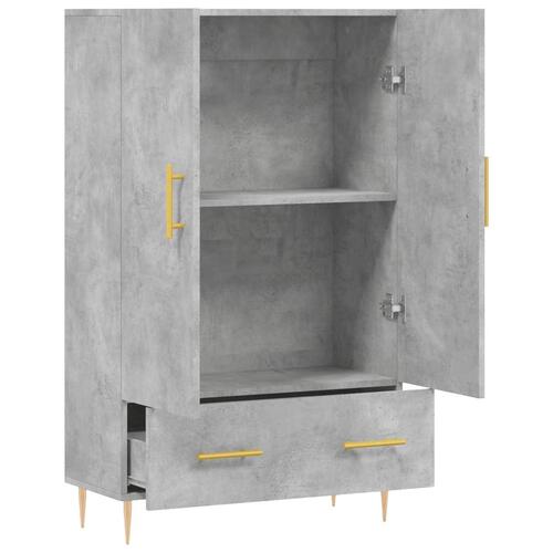 Skab 69,5x31x115 cm konstrueret træ betongrå