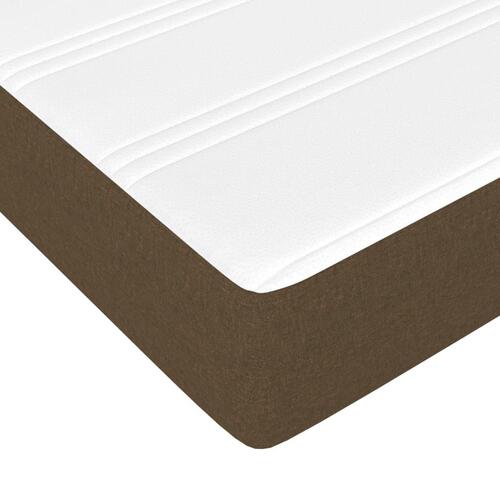 Springmadras med pocketfjedre 140x190x20 cm stof mørkebrun