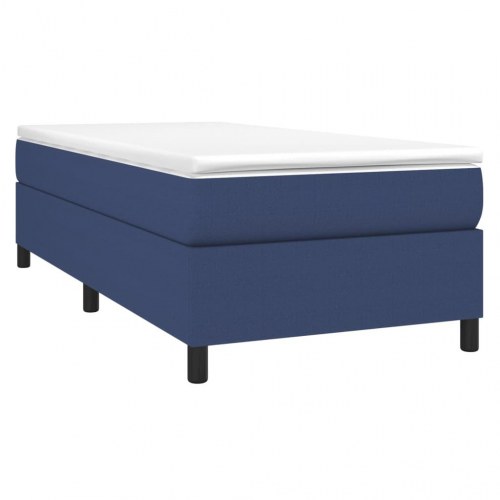 Boxspring sengeramme 90 × 200 cm - stof, blå