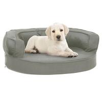 Ergonomisk hundeseng 60x42 cm hør-look grå