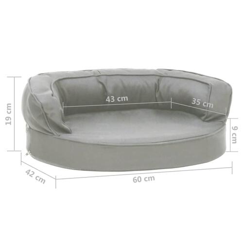 Ergonomisk hundeseng 60x42 cm hør-look grå