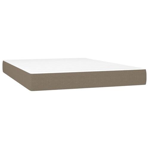 Springmadras med pocketfjedre 140x190x20 cm stof gråbrun
