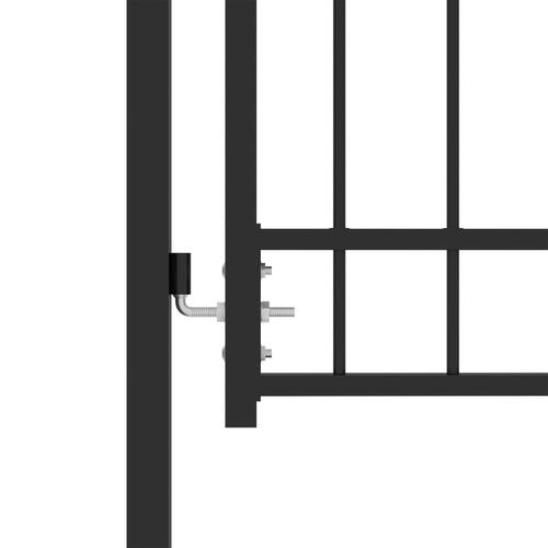 Hegnslåge med spydtop 100x175 cm stål sort