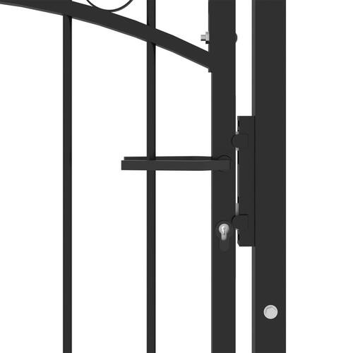 Hegnslåge med spydtop 100x175 cm stål sort