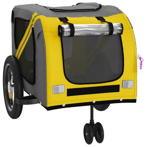 Hundetrailer til cykel oxfordstof og jern gul og sort
