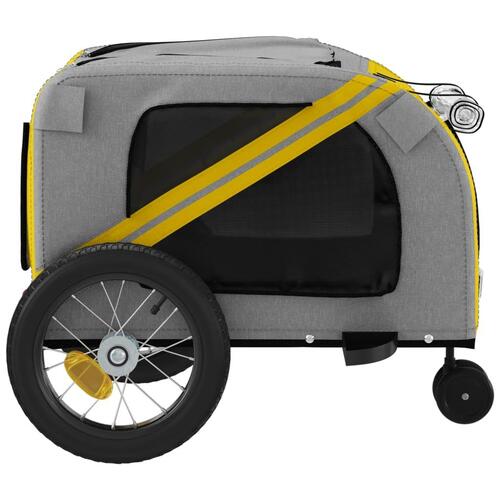 Hundetrailer til cykel oxfordstof og jern gul og sort