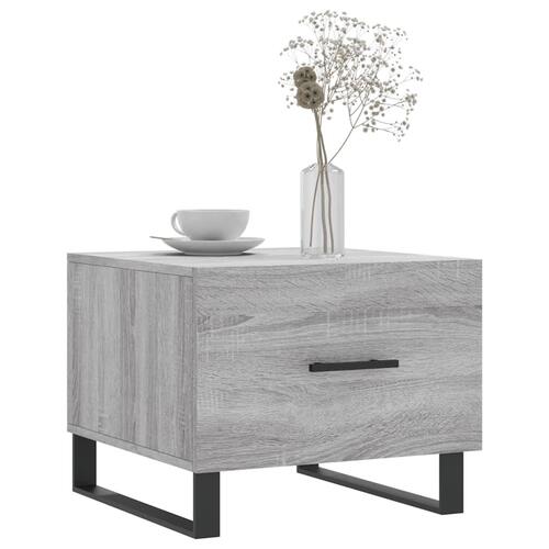 Sofabord 50x50x40 cm konstrueret træ grå sonoma-eg