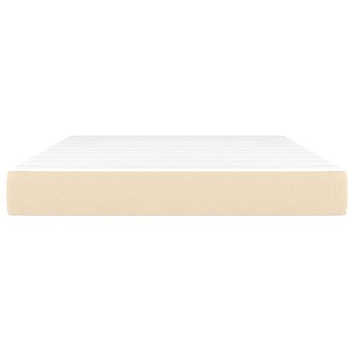 Springmadras med pocketfjedre 140x190x20 cm stof cremefarvet