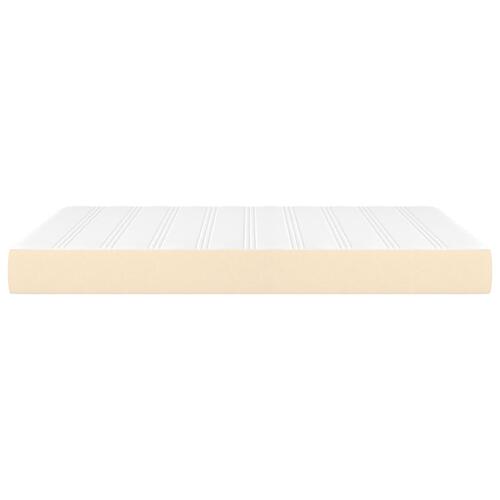 Springmadras med pocketfjedre 140x190x20 cm stof cremefarvet