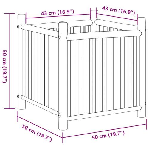 Plantekasse 50x50x50 cm bambus
