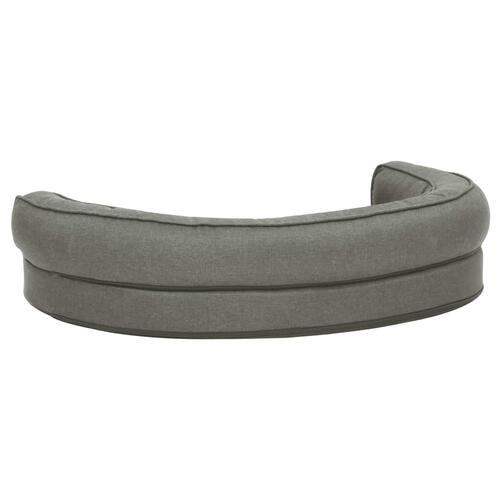 Ergonomisk hundeseng 90x64 cm hør-look fleece grå