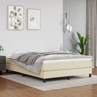 Springmadras med pocketfjedre 140x190x20 cm kunstlæder creme