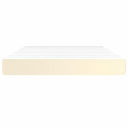 Springmadras med pocketfjedre 140x190x20 cm kunstlæder creme