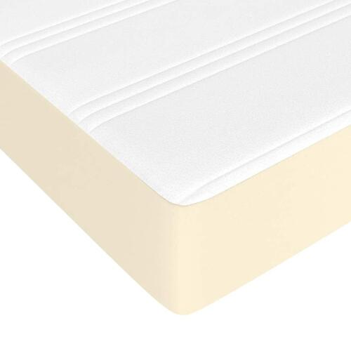 Springmadras med pocketfjedre 140x190x20 cm kunstlæder creme