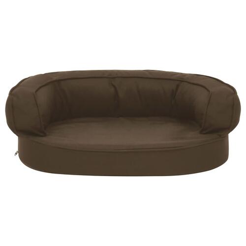 Ergonomisk hundeseng 60x42 cm hør-look brun