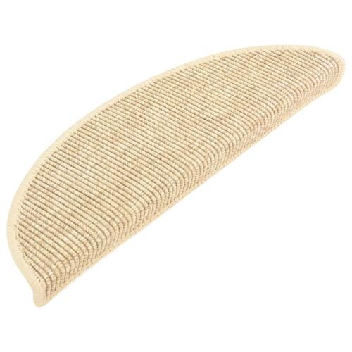 Selvklæbende trappemåtter 15stk. 56x17x3cm sisal-look lys beige