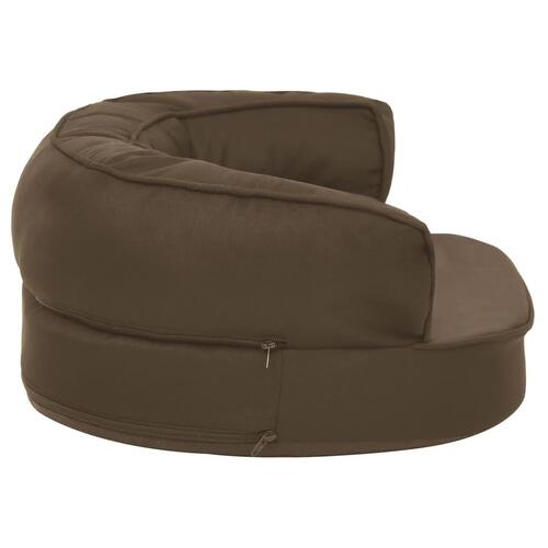 Ergonomisk hundeseng 60x42 cm hør-look brun