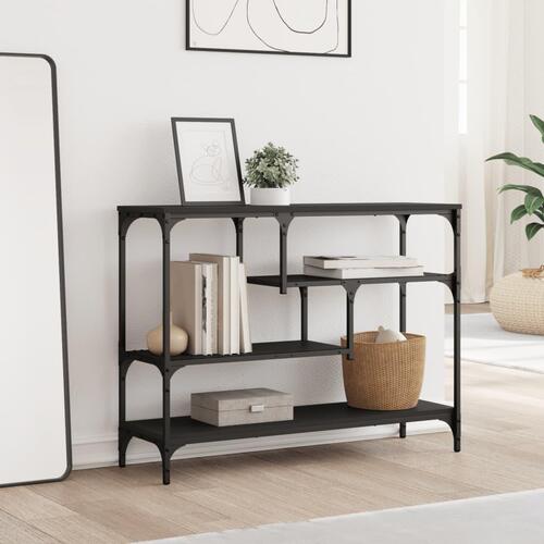 Konsolbord 100x30x75 cm konstrueret træ sort