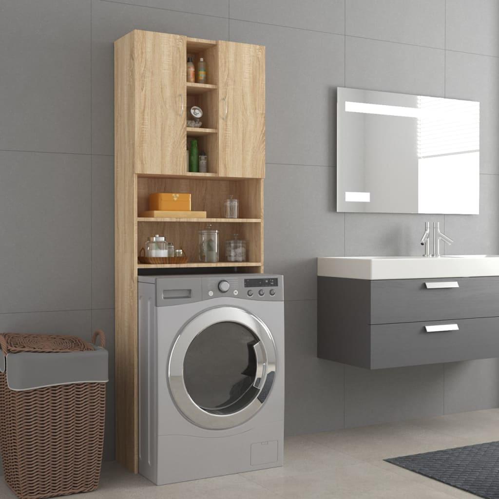 Vaskemaskineskab 64x25,5x190 cm sonoma-eg