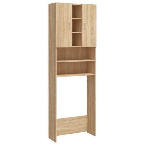 Badeværelsesskab til vaskemaskine 64x25,5x190 cm sonoma-eg