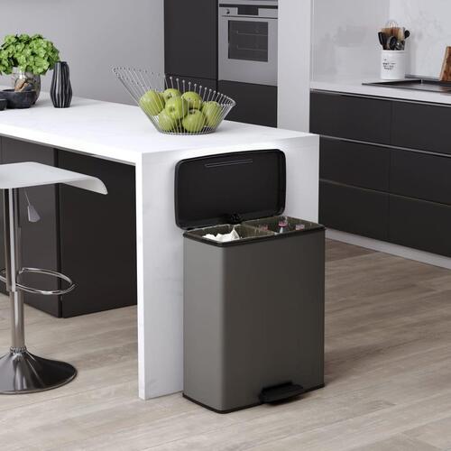 Curver dobbelt pedalspand Deco 26 l + 26 l grå