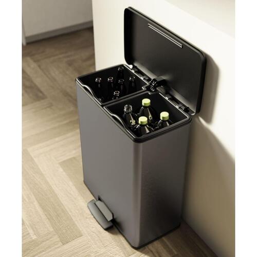 Curver dobbelt pedalspand Deco 26 l + 26 l grå