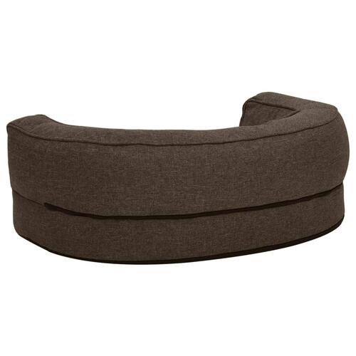 Ergonomisk hundeseng 60x42 cm hør-look fleece brun