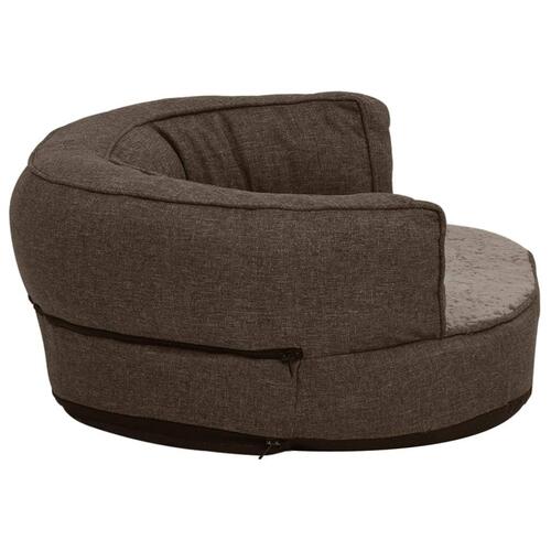Ergonomisk hundeseng 60x42 cm hør-look fleece brun