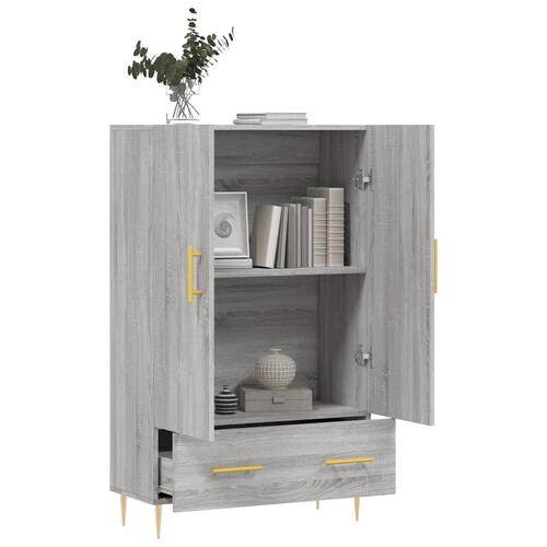 Skab 69,5x31x115 cm konstrueret træ grå sonoma-eg