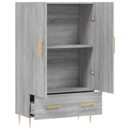 Skab 69,5x31x115 cm konstrueret træ grå sonoma-eg