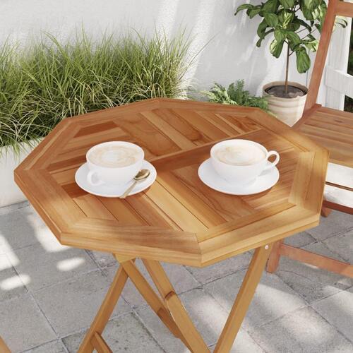 Bordplade 60x60x2,5 cm ottekantet massivt teaktræ