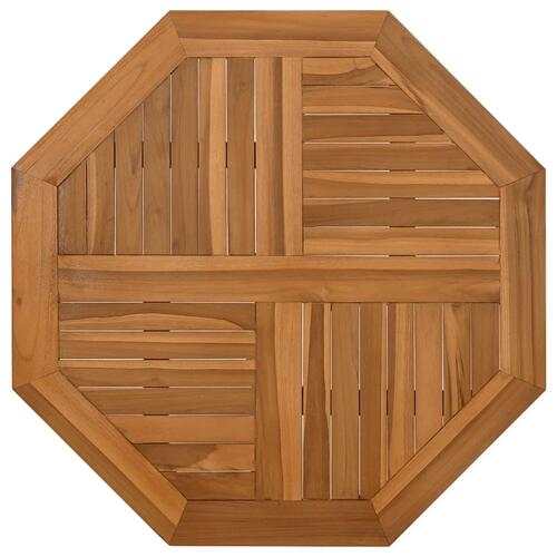 Bordplade 60x60x2,5 cm ottekantet massivt teaktræ