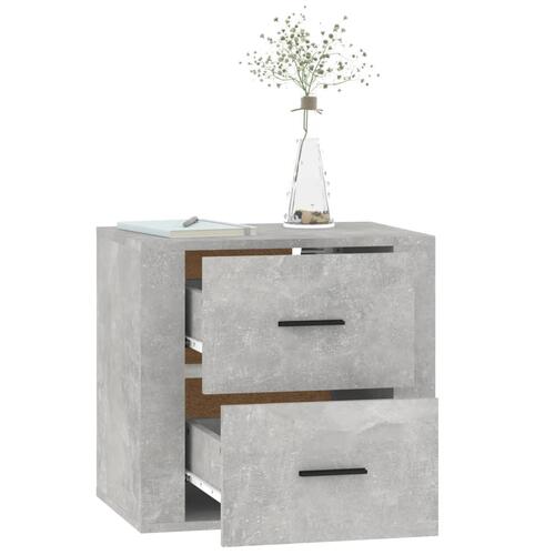 Væghængt sengebord 50x36x47 cm betongrå