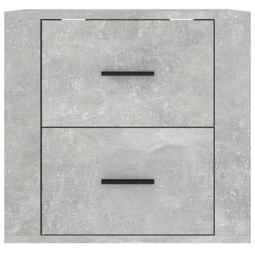 Væghængt sengebord 50x36x47 cm betongrå