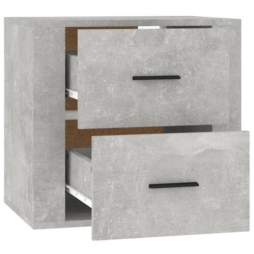Væghængt sengebord 50x36x47 cm betongrå