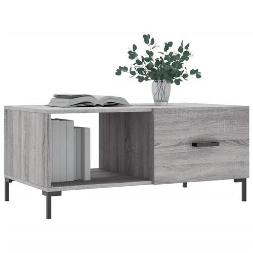 Sofabord 90x50x40 cm konstrueret træ grå sonoma-eg