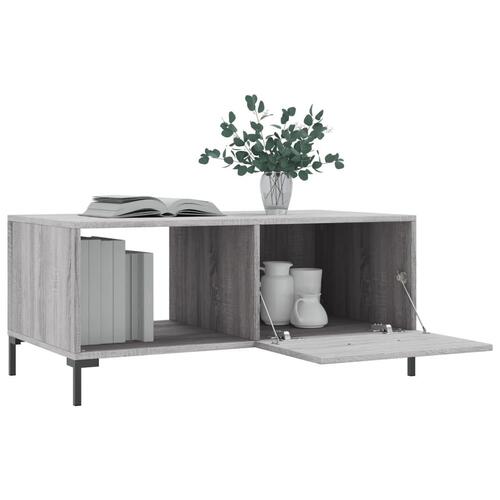 Sofabord 90x50x40 cm konstrueret træ grå sonoma-eg