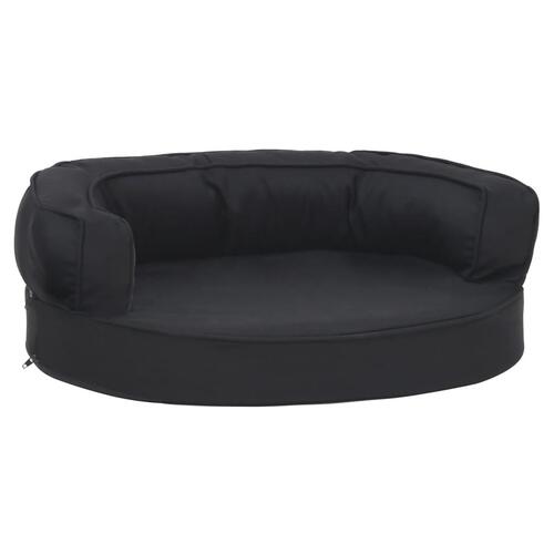 Ergonomisk hundeseng 60x42 cm hør-look sort