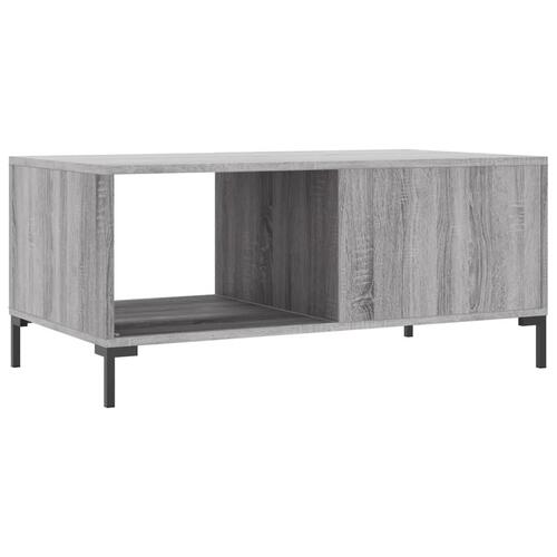 Sofabord 90x50x40 cm konstrueret træ grå sonoma-eg