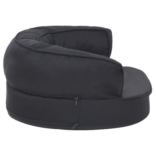 Ergonomisk hundeseng 60x42 cm hør-look sort