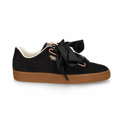 Sportssneakers til damer Puma Basket Heart Corduroy Sort 36