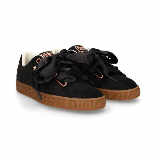 Sportssneakers til damer Puma Basket Heart Corduroy Sort 36