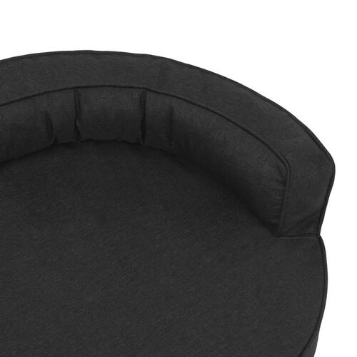 Ergonomisk hundeseng 90x64 cm hør-look sort
